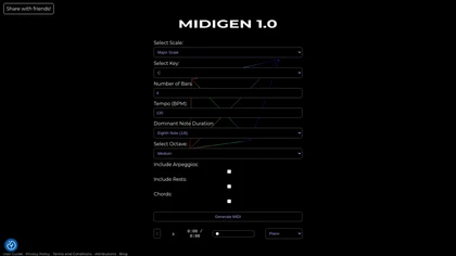 Midigen melody generator